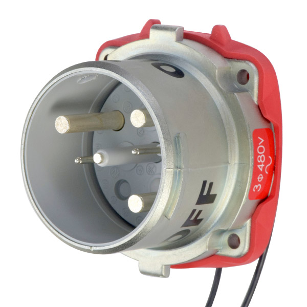 37-68243-C-K04-972 - DS100C INLET METAL SIZE 4 TYPE 3R 3P+G 100A 480 VAC 60 Hz +2 AUX